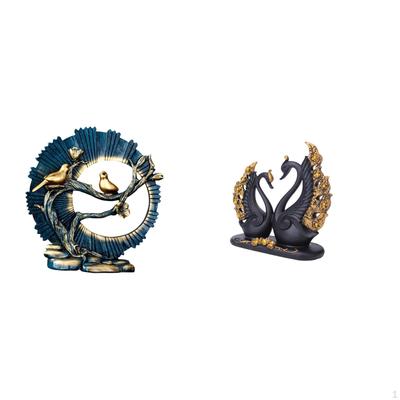 Swan Figurine Sculpture for House Decorations Bookshelf Living Room Entrance Desk European Art