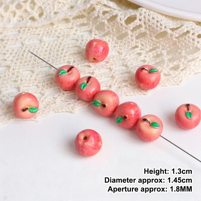 5Pcs Multicolor 3D Fruit Shaped Loose Beads for DIY Handmade Bracelet Keychain Jewelry Making Craft for Home School Use