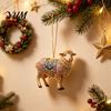 Elegant Home Party Decoration 2D Acrylic Goat Christmas Ornament, Cute Animal Sheep Hanging Decor for Easy Festival Tree, Holiday Decoration, New Year
