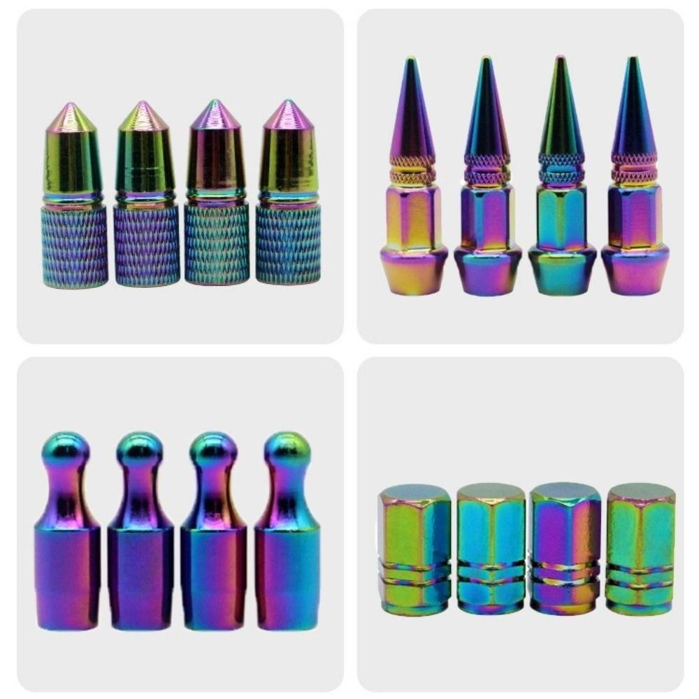 4pcs Anti Rust Anodized Tire Valve Caps Motorcycle Electric Vehicle Valve Core  for Car SUV Truck