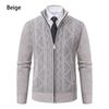 Autumn and winter new men's stand-up collar fleece sweater knitted sweater youth fashion casual cardigan jacket men