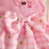 Casual Baby Girl Suspender Romper with Headband & Double-Layer Skirt