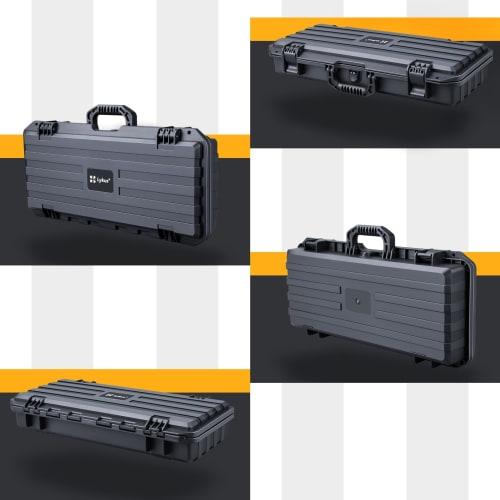 Lykus HC-5011 Waterproof Hard Case with Built-in Lattice-Cut Foam, Interior Dimensions: 52.6 x 20.7 x 8.8 cm (20.6 x 8.8 x 3.2 in), Fits Pistols, Smal