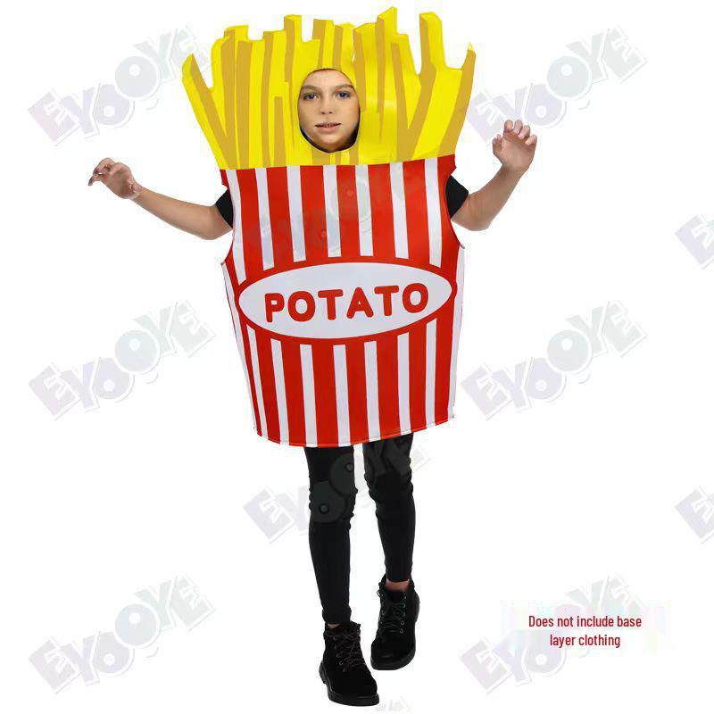 Christmas Party Cosplay Fries & Ketchup Chocolate Costume for Kids