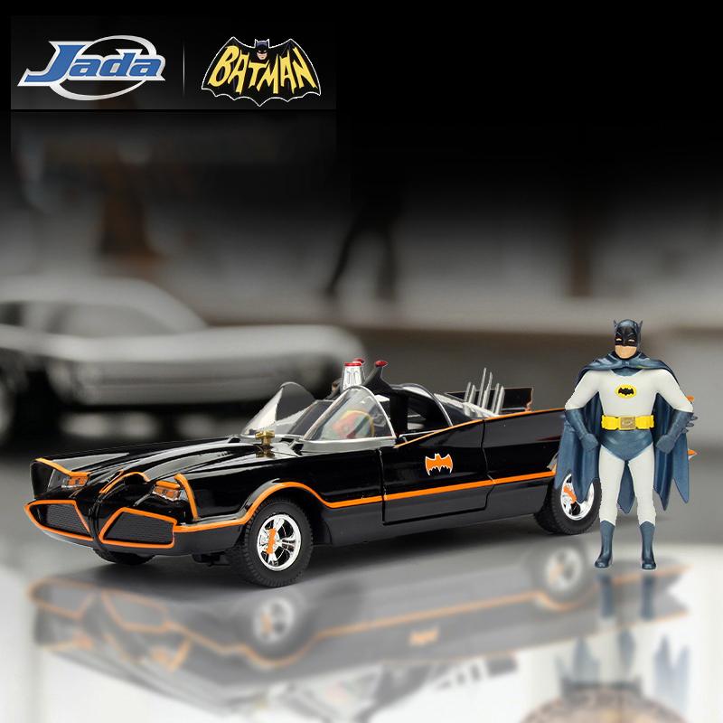 JADA 1966 Classic Batmobile with Batman & Robin Figures 2.75" / 1:24 Scale Diecast Model JD98259