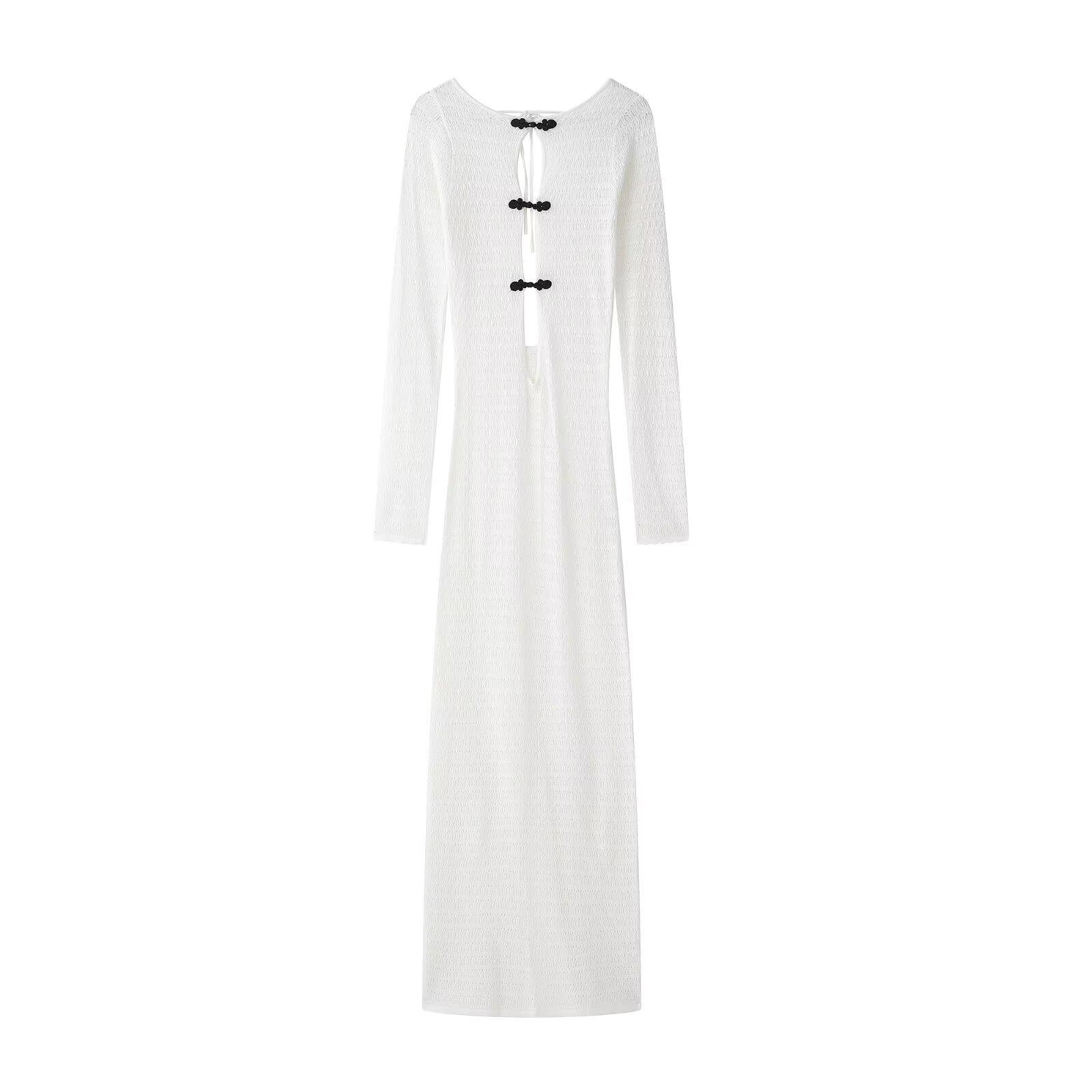 

Весна 2025 Женское длинное платье в богемном стиле с вырезами и разрезом Large