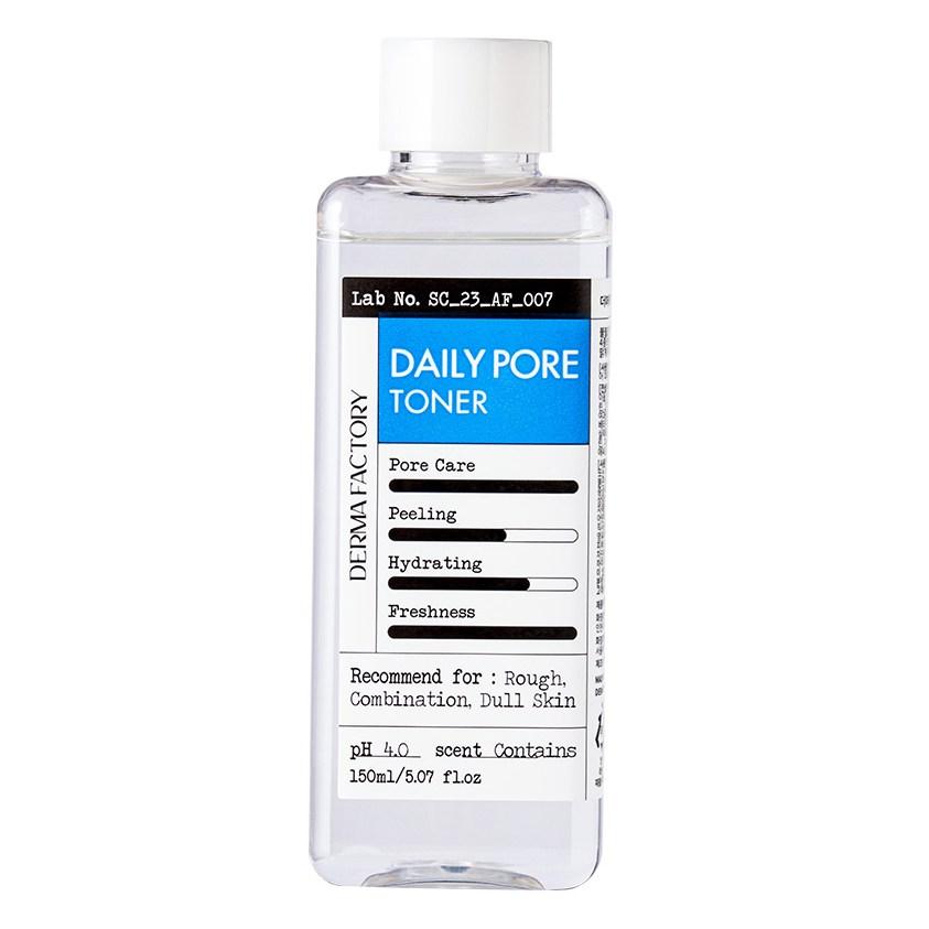 Dermafactory Daily Pore Toner – AHA BHA PHA LHA Exfoliating & Hydrating Care, Blackhead & Whitehead Control, Vegan Korean Skincare