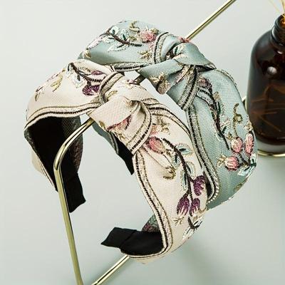 Vintage bordado cruz atada bandana simples pano cabelo hoop moda acessórios de cabelo para mulheres meninas