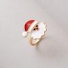 New European and American holiday products Christmas oil dripping ring Elk Santa alloy ring