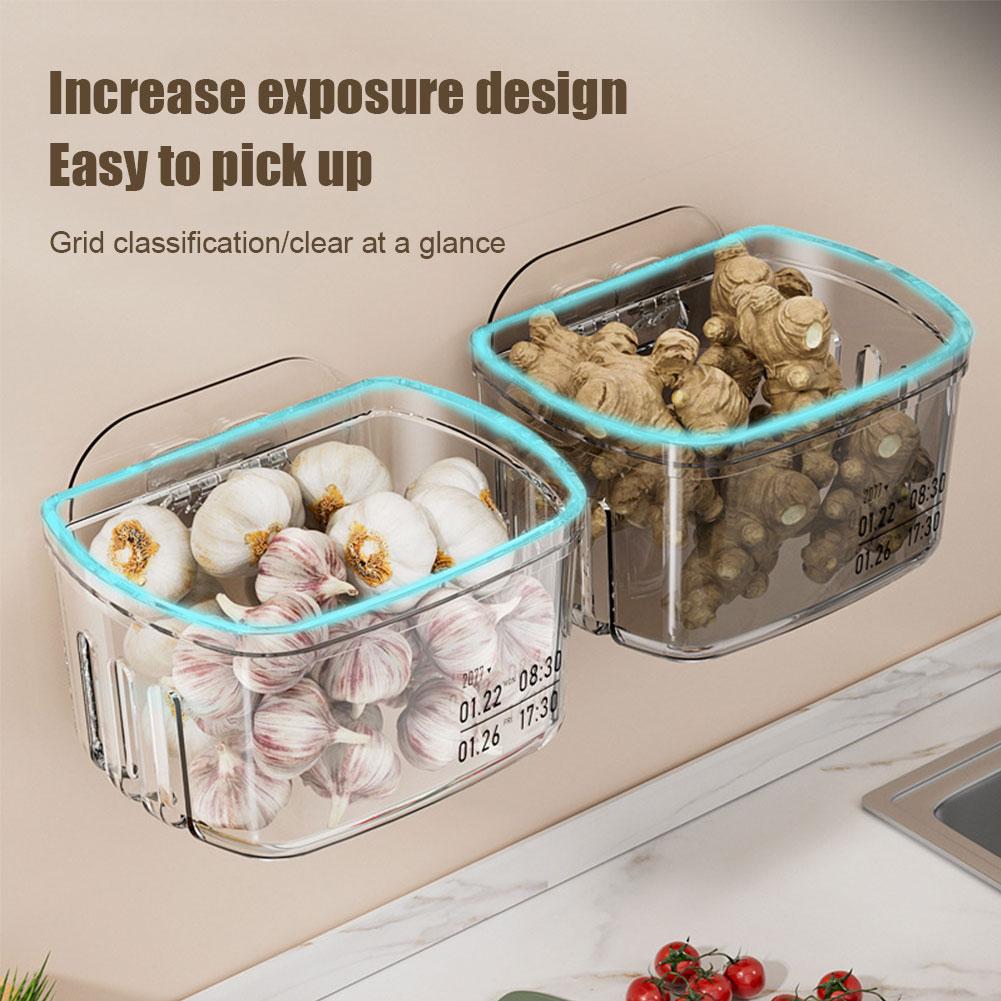 Multi-functional Wall Hanging Transparent Storage Box Shelf Food Kitchen Domestic Organizer Accessories Seasoning Storage N7X5