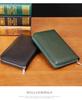 RFID Long Wallet: Top Grain Cowhide Passport & Document Holder with Zipper Phone Pouch for Men & Women