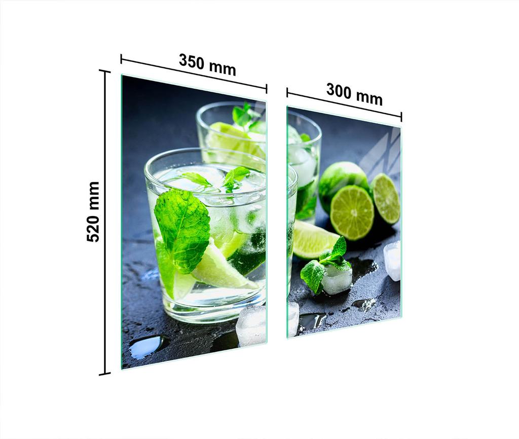 SZKLANA PŁYTA OCHRONNA DO KUCHNI 65x52 LIMONKA