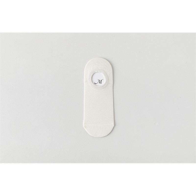 Men's Summer Thin Pure Color Cotton Non Slip Mesh Breathable Anti Odor Invisible Boneless Boat Socks