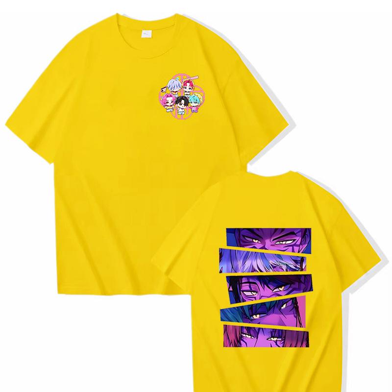 

KPop Demon Hunters Anime Cartoon Peripheral Men s Women s Lightweight Fashion Short Sleeve Round Neck T-shirt 3XL