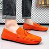 Brand Round Toe Man Casual Loafers Shoes Flats Non-slip Leather Commute Shoes Men Moccasin Business Dress Formal Soft Low Shoes