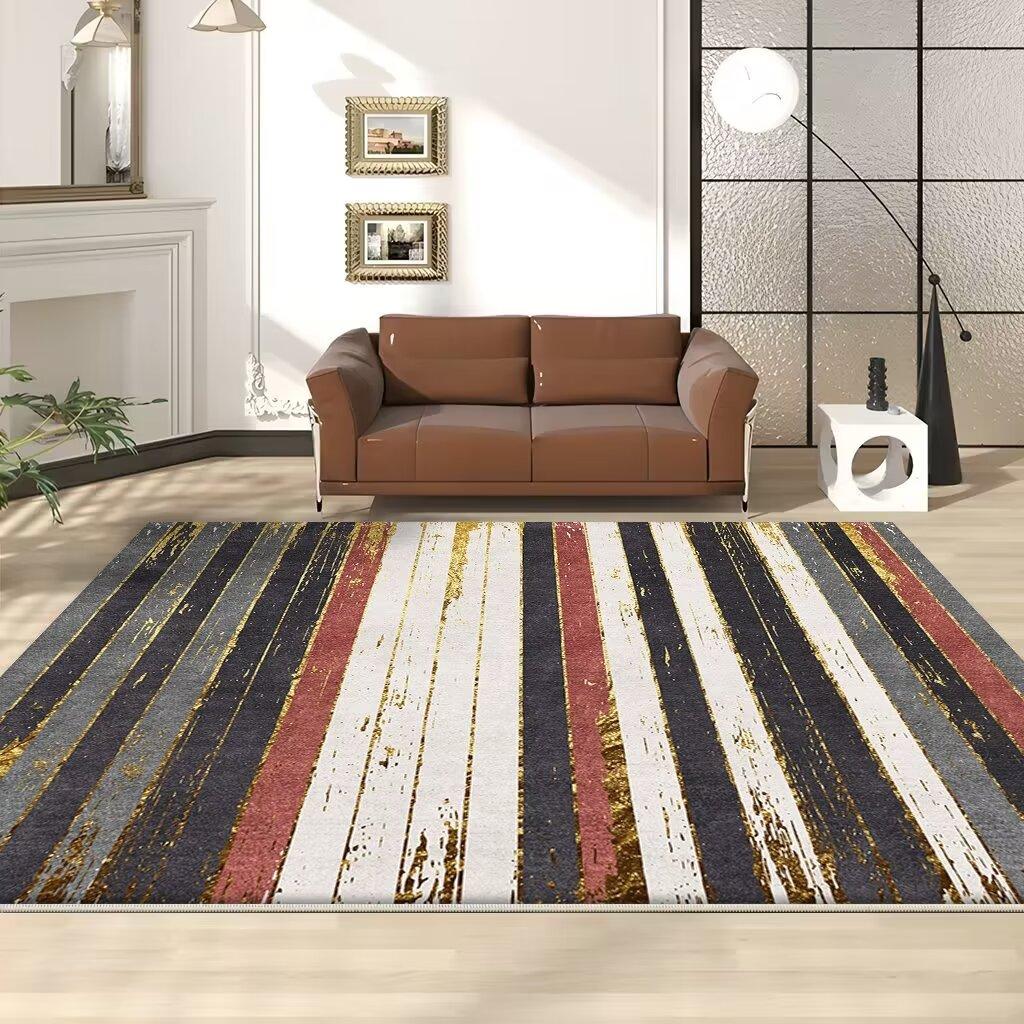 Nordic Geometric Carpets for Living Room Soft Flannel Sofa Side Rugs Large Area Decoration Home Floor Mats Brown Bedroom Carpet