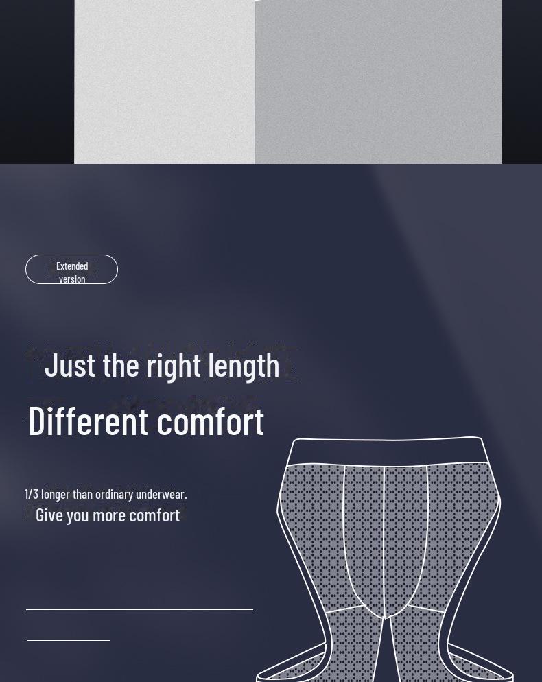 Men's Anti-Friction Ice Silk Long Boxer Briefs - Large Size Sports Running Tights