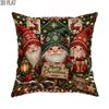 2D Flat 1pc Xmas Winter Holiday Traditional Gnomes Throw Pillow Covers Red Pillowcases One Sided Printing Without Pillow Inserts Sofa Bed Decor for Be