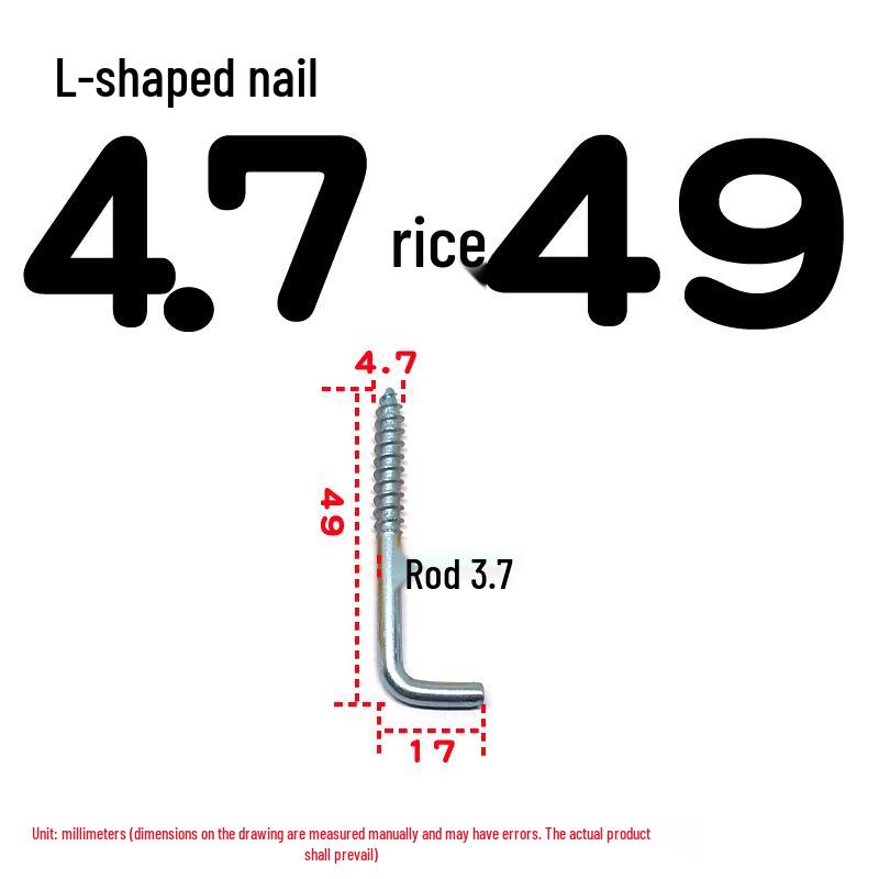 7-Shaped Expansion Tube Kit: L-Shaped Rubber Plug, Right-Angle Self-Tapping Wood Screw, Lamp & Frame Hooks, Plastic Expansion Plug, Mirror Frame Bolt.