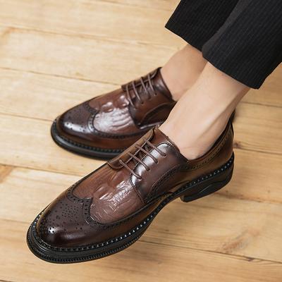 MódaBritský styl Pánské ležérní boty Brock Oxford retro krokodýlí kůže pánské společenské boty jaro podzim 2024 nové pánské boty pro muže