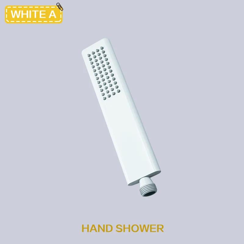Messing Weiß Handbrause Badezimmer Rund und Eckig Verstellbarer Ständer Handbrause Wandmontage Armatur Zubehör