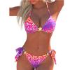 Women's Color-Blocked Leopard Print Fashion Sexy Split Bikini Swimsuit