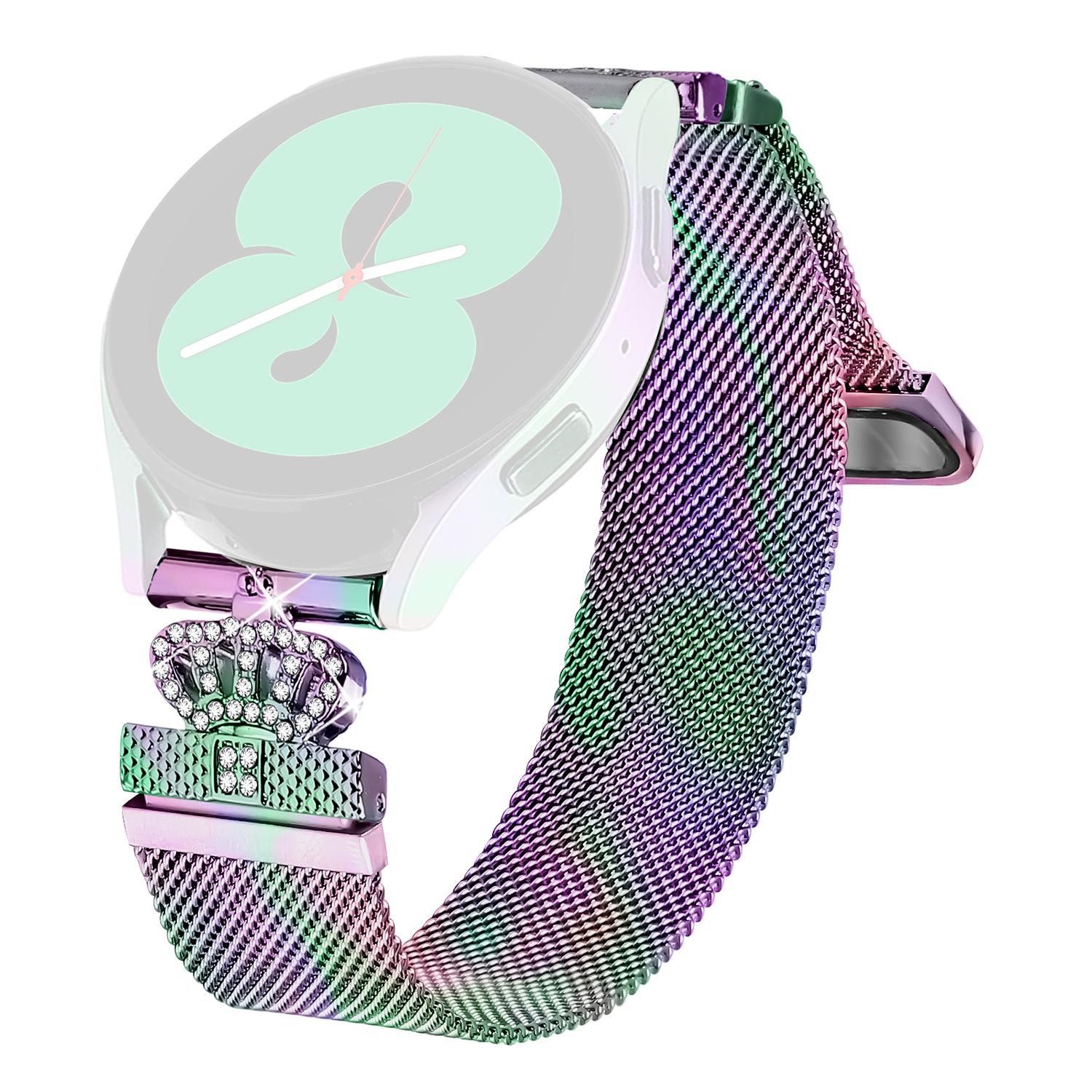 

For Garmin Forerunner 158/Approach S40 Milanese Mesh Band Magnetic Crown Clasp Stainless Steel Strap Multi-color