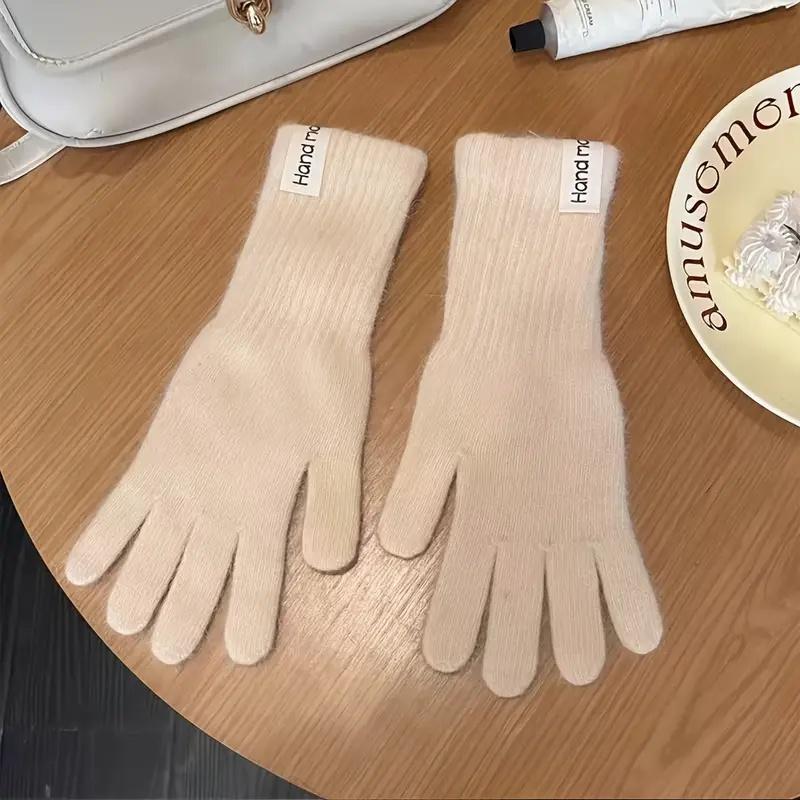 Women'S Thermal Split-Finger Gloves - Thick Winter Gloves With Elastic Wrist & Multi-Color Tips For Cycling, Hiking, Skiing