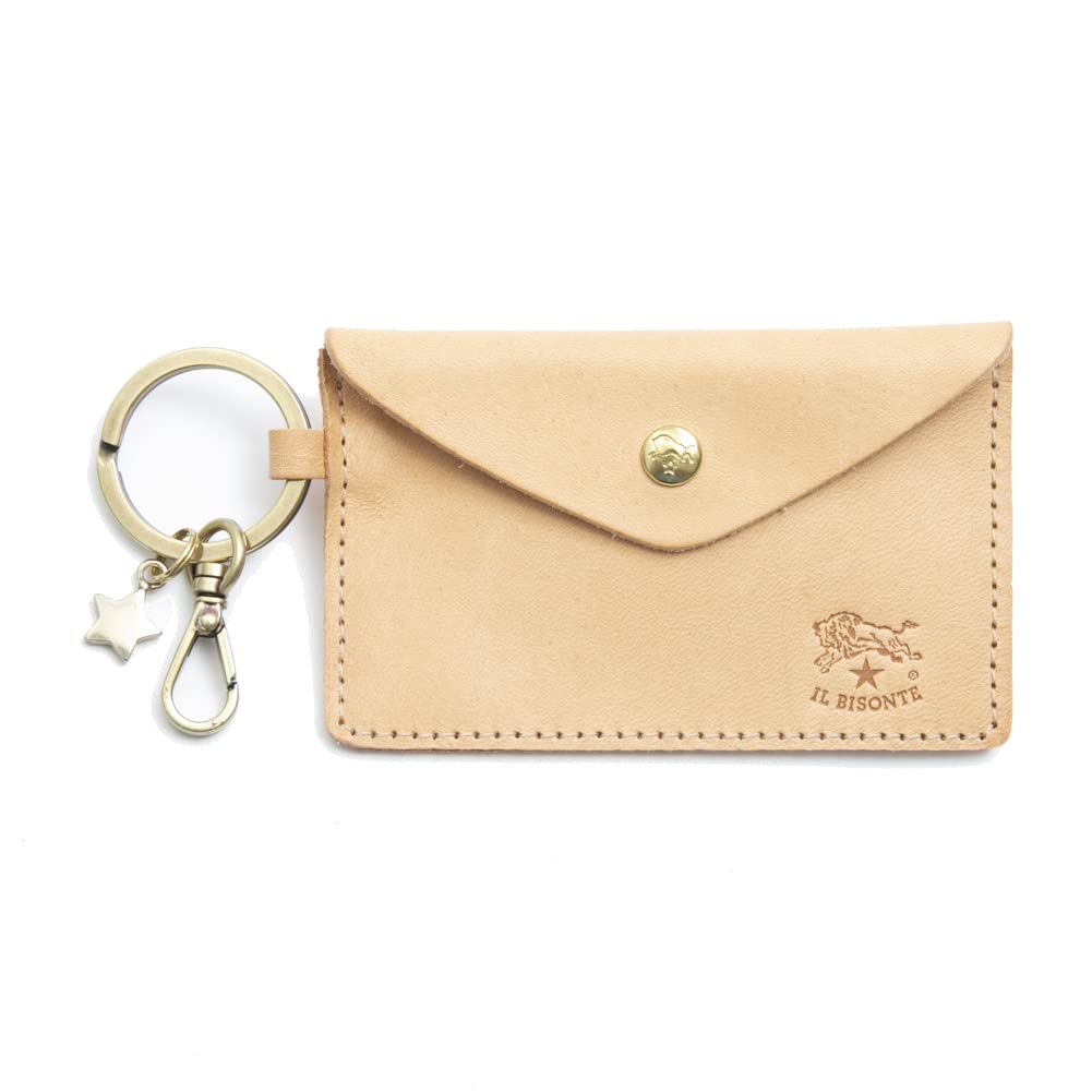 Кожаная визитница IL BISONTE с брелком, SKH042 PV0005 NA106 (натуральный) [Использовал]