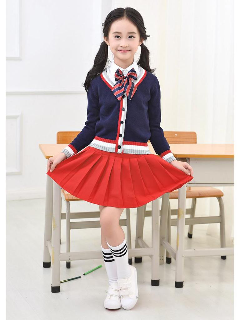 Mädchen Plissee Schuluniformrock - Schwarz/Blau Sommer Academy Style
