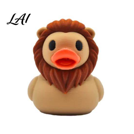 Cute Lion Duck Figurines Figurine 3D Printed Desktop Ornament Creative Unique Desk Decorations Animal Statue for Car Dashboard Shelf Decor Gift Toy