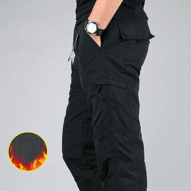 

Зимние толстые флисовые повседневные брюки мужские хлопковые мешковатые брюки-карго двухслойные бархатные теплые термобрюки XXXXXL чёрный