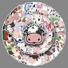 Cute Cow 50-Piece Cartoon Ins Style Decorative Stickers for Scooters, Luggage, Motorbikes, and Cars