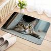 1 x Anti-Ermüdungs-Küchenteppich, verspielter Katzen-Designdruck, wasserdicht, rutschfest, dick gepolstert, Küchenmatte, strapazierfähig, bequeme Stehmatte für die Küche