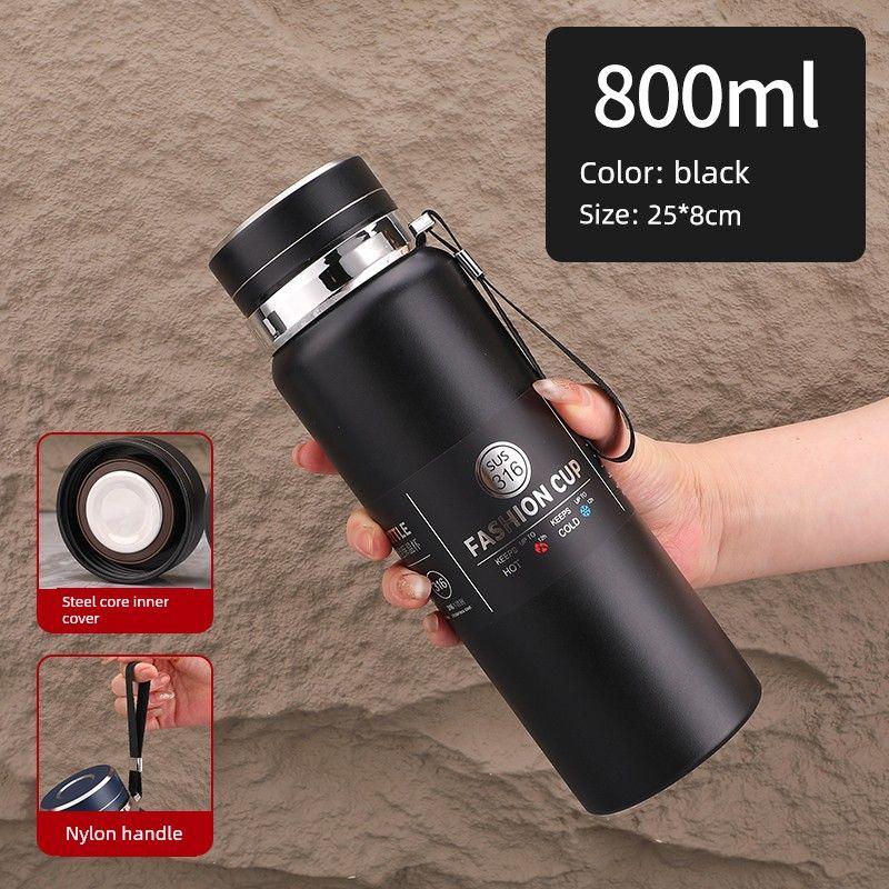 High-Looking, Large-Capacity Thermos Cup for Men and Women, Car-Mounted Tea Cup, 2026 Latest Model, 316 Stainless Steel Water Cup, 800ml