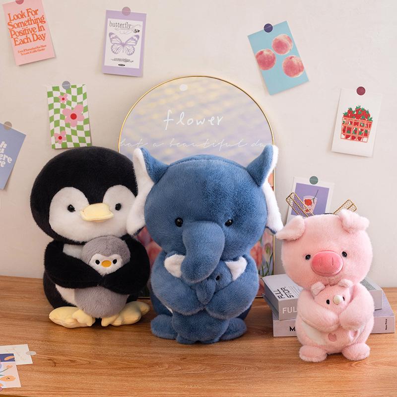 Kiss Baby Cute Pet Doll Penguin Pink Pig Elephant Kids Gifts Ragdoll Doll Japanese and Korean Plush Toys