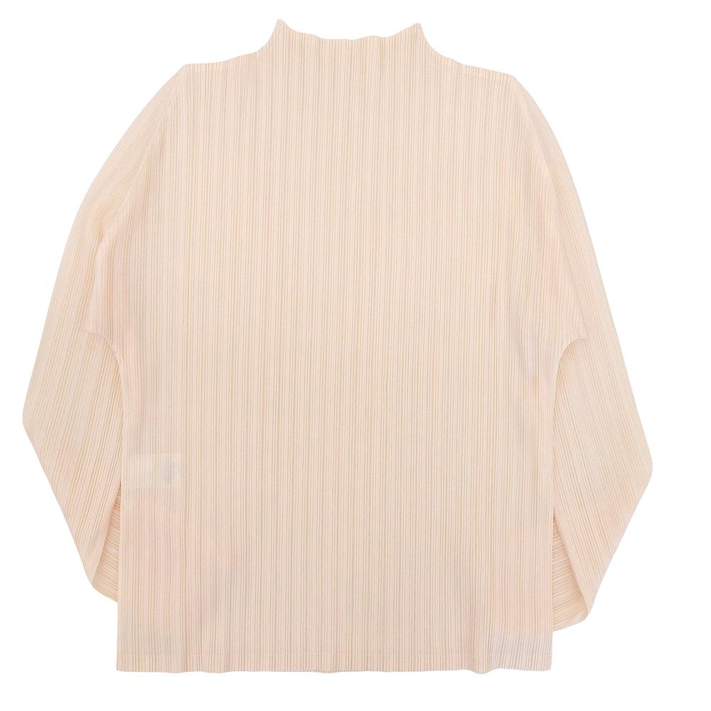 PLEATS PLEASE NOVEMBER RIB PLEATS Long Sleeve Top, Women's, Light Beige, Size 3, 2022AW, PP23FK352 tops 3 light beigeUsed