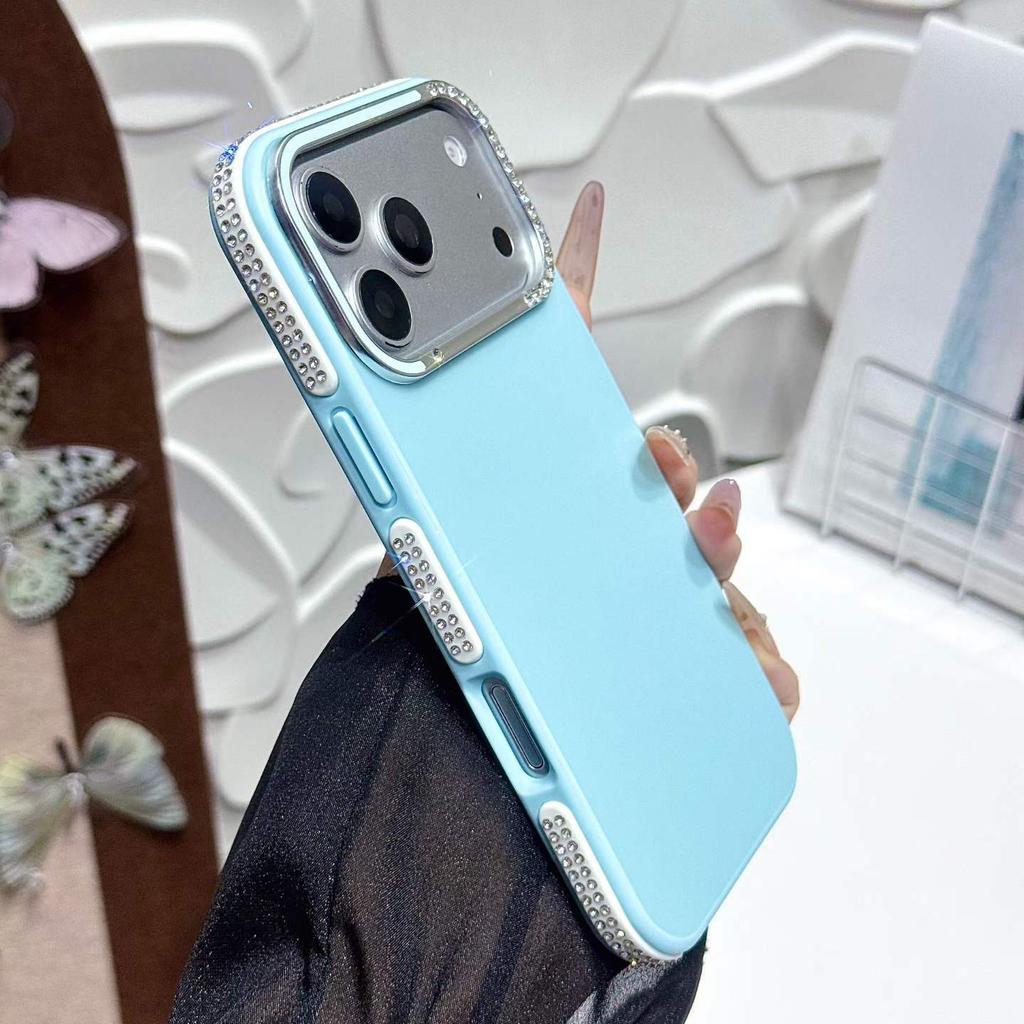 17 Applicable to iPhone16 Pro glare matte edge drill 15 mobile phone case Apple 14 anti-drop 13 protective case 12/11