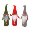 Mingguan Christmas Faceless Old Man Wine Bottle Cover Set - Non-Woven Fabric, European and American Style, 2-Piece Decoration Cover