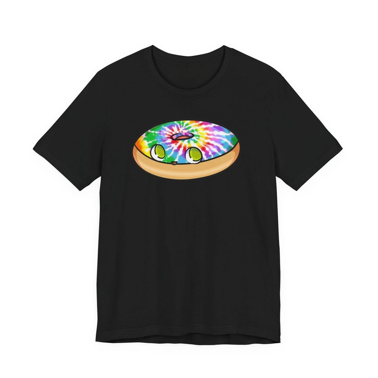 Rainbow Tie Dye Shirt - Cute Donut Shirt - Colorful Gift XL