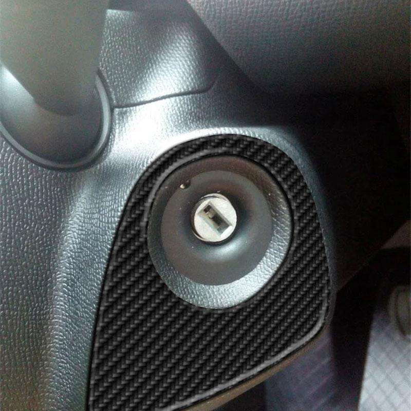 Carbon Fiber Ignition Key Hole Decoration Patch Car Stickers For Peugeot 2008 208 308 408 508 3008 Interior Accessories