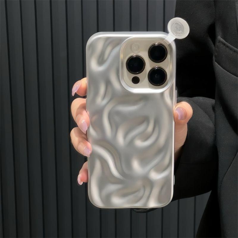 

Простой однотонный чехол для мобильного телефона Iphone16promax с гальваническим покрытием и узором метеорита, защитный чехол для Apple 15, 14, серебристый Apple 16PLUS