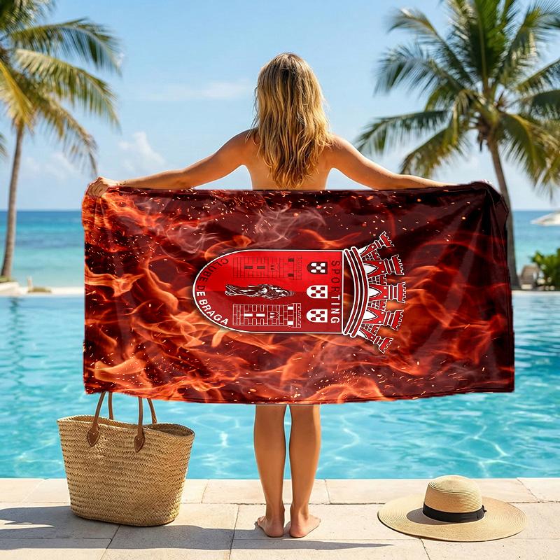 Braga FC Print Quick Dry Beach Towel Microfiber Absorbent Portable Travel Swimming Towel