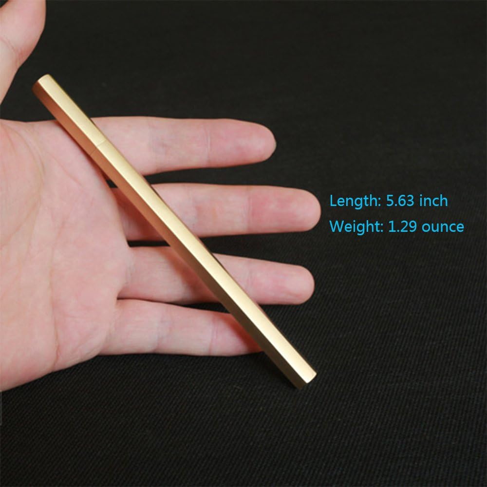 Six-Edge Solid Brass Pen, EDC Pocket Pen Signature Pen Pocket Pen