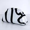 Women Handbag Colorblock Knitted Women Bag Large Mouth Cosmetic Cellphone Keys Stoarge Pouch Summer Beach Clutch Lady Purse