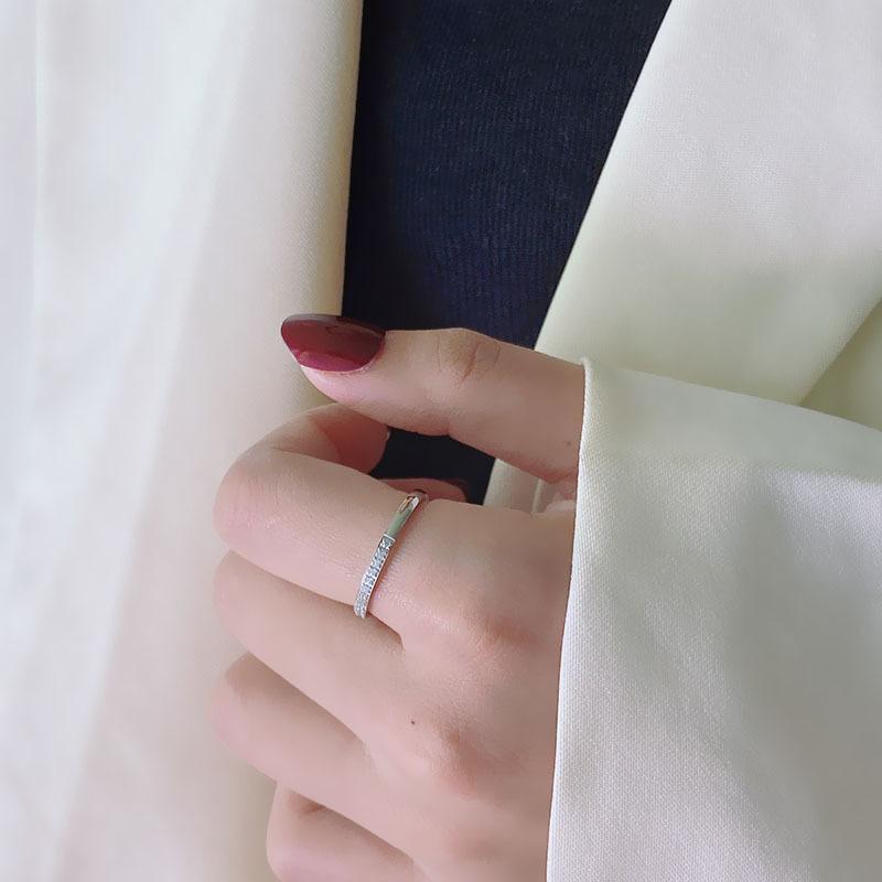 

Минималистичное кольцо из титановой стали с полубриллиантовой инкрустацией, парные украшения для пары, стильный подарок US size 10