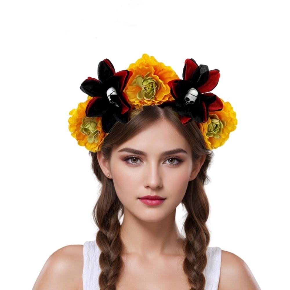 Halloween Decor Halloween Hair Hoop Simulation Flower Gothic Flower Hairband  Party