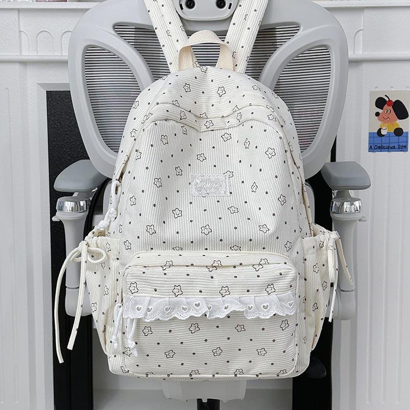 Schoolbag New Backpack Female Korean Version Ins Literary Small Fresh Wind Junior High School Student Backpack Large Capacity Casual Backpack