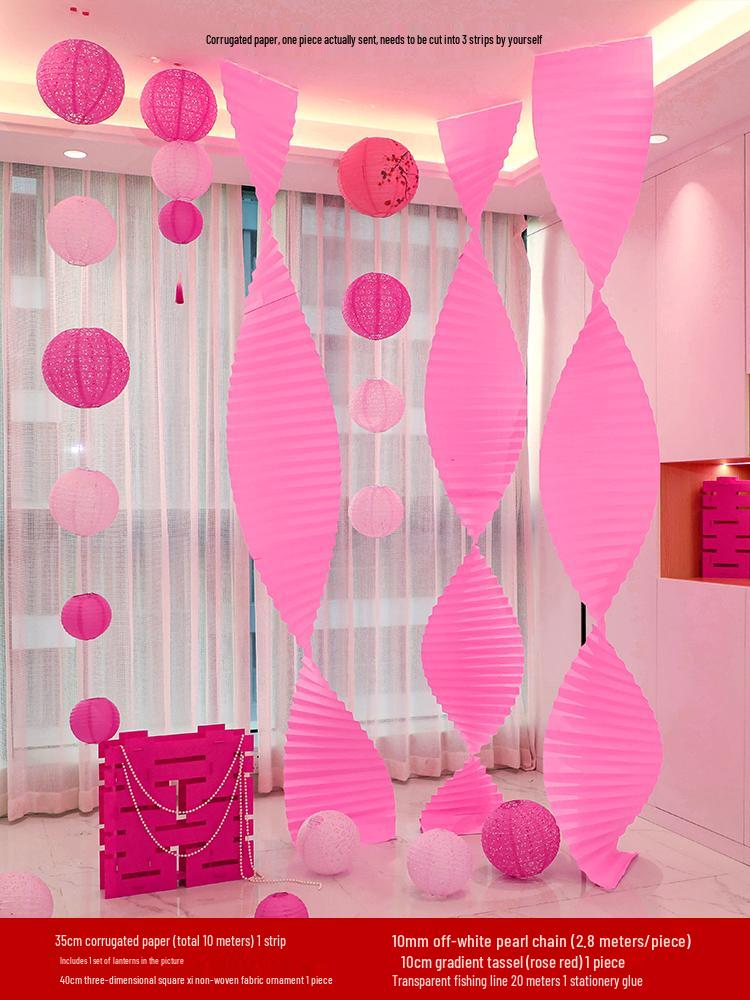 Double Happiness Wedding Room Decor Set: Non-Woven Fabric Papercut for Bride and Groom's Bedroom or Hotel.