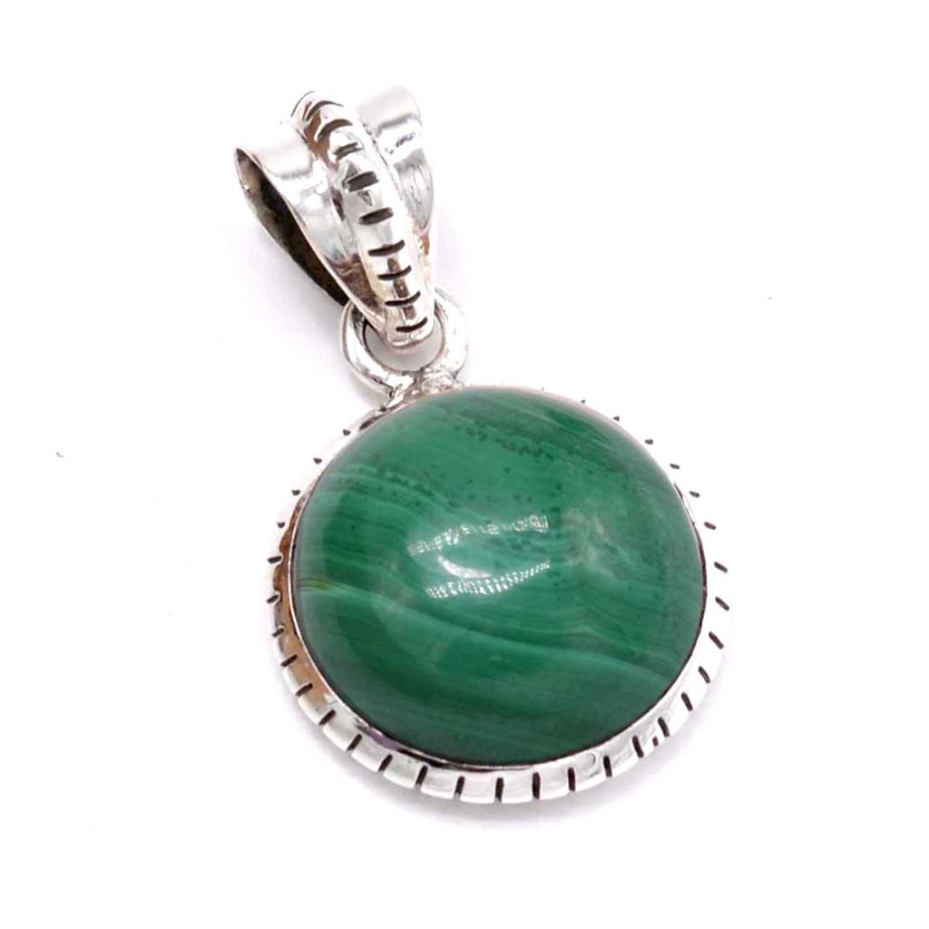 Malachite 925 Sterling Silver Pendant, Natural Gemstone Handamde Pendant Gift For Her Mom, Anniversary Gift